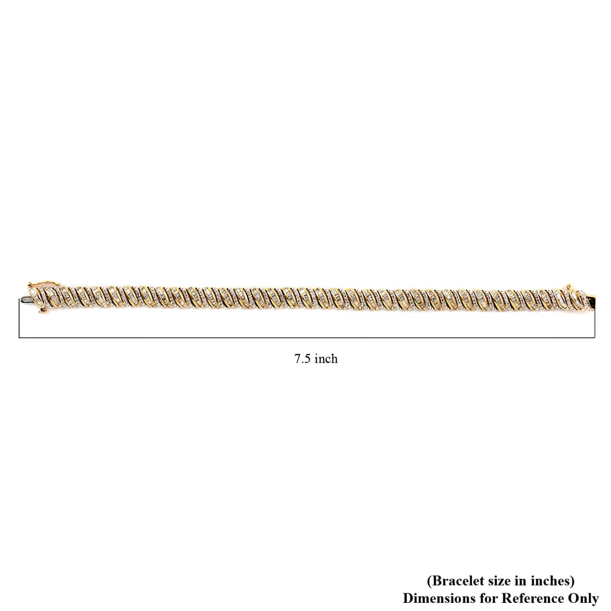 NY Closeout 10K Yellow and White Gold K I2 Diamond Bracelet (7.00 In) 12.80 Grams 2.00 ctw image number 4
