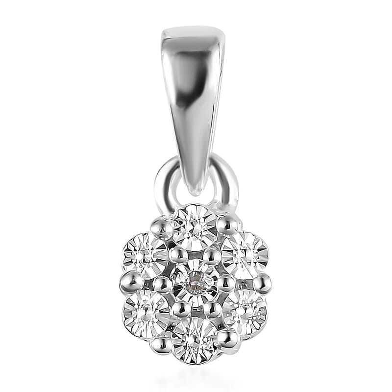 Diamond Accent Pendant without Chain in Sterling Silver