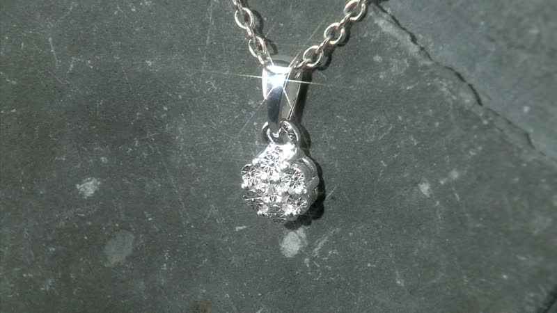Diamond Accent Pendant without Chain in Sterling Silver