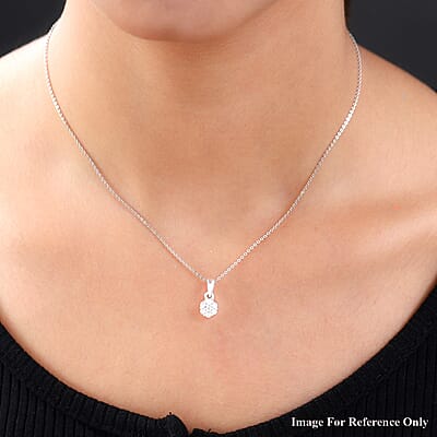 Diamond Accent Pendant without Chain in Sterling Silver