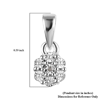 Diamond Accent Pendant without Chain in Sterling Silver