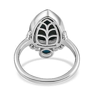 Sierra Nevada Turquoise 4.79 ctw Fancy Ring in Platinum Over Sterling Silver (Size 11.5)