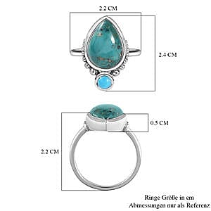 Sierra Nevada Turquoise 4.79 ctw Fancy Ring in Platinum Over Sterling Silver (Size 11.5)