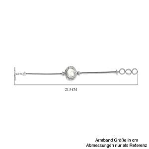 White Buffalo 8.87 ctw Bracelet in Platinum Over Sterling Silver (7.50 In)
