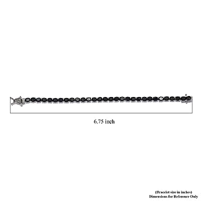 Australian Midnight Sapphire Tennis Bracelet in Platinum Over Sterling Silver (6.50 In) 7.75 Grams 16.00 ctw