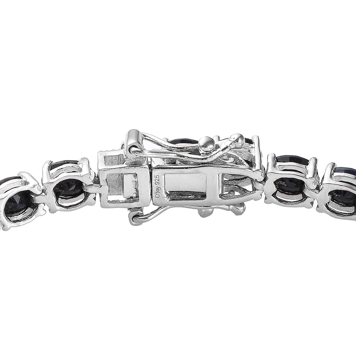 Australian Midnight Sapphire Tennis Bracelet in Platinum Over Sterling Silver (7.25 In) 18.15 ctw image number 3
