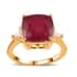 Niassa Ruby (FF) and Moissanite Ring in Vermeil Yellow Gold Over Sterling Silver (Size 10.0) 7.10 ctw image number 0