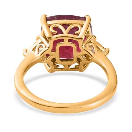 Niassa Ruby (FF) and Moissanite Ring in Vermeil Yellow Gold Over Sterling Silver (Size 10.0) 7.10 ctw image number 4
