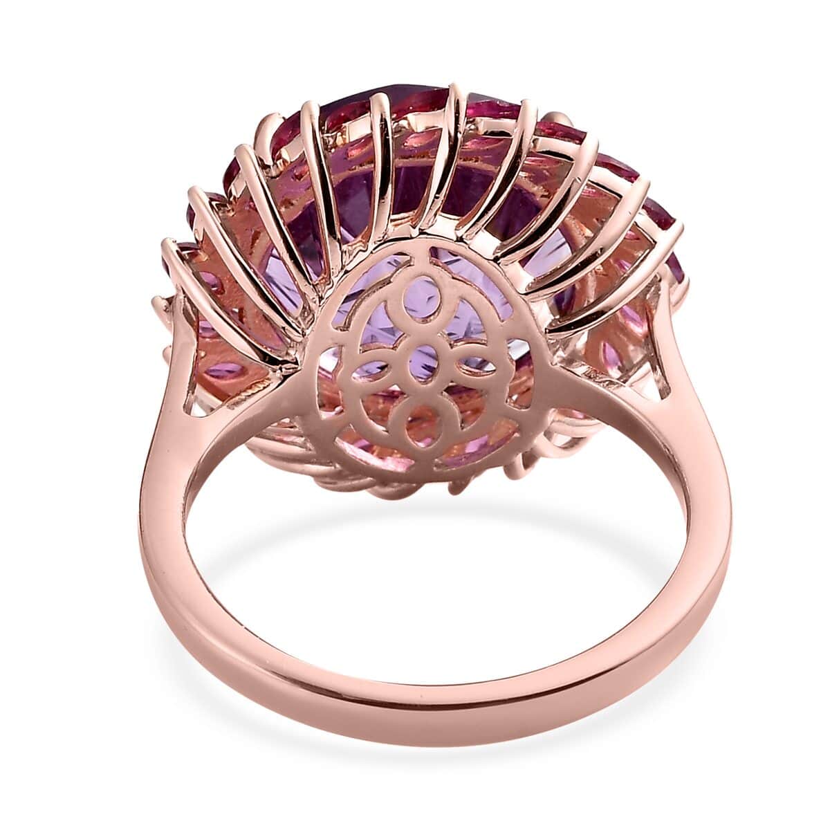Floral Ring in Vermeil Rose Gold Over Sterling Silver 11.75 ctw image number 4