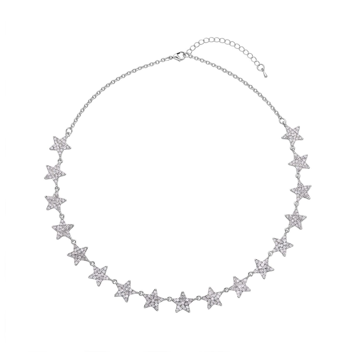 Austrian Crystal Star Necklace 20-22 Inches in Silvertone image number 0