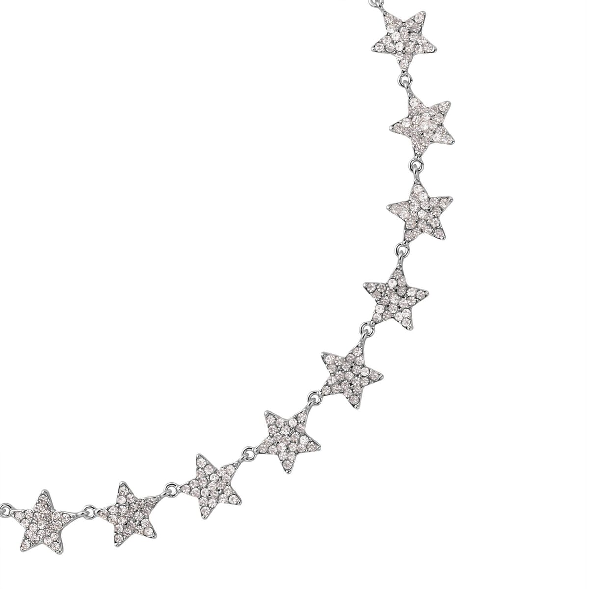 Austrian Crystal Star Necklace 20-22 Inches in Silvertone image number 2