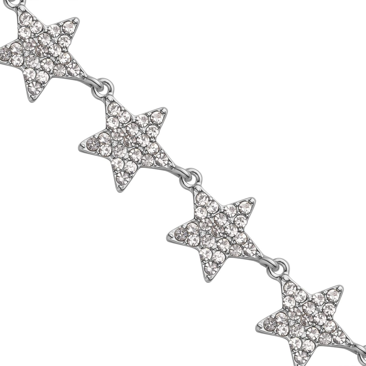 Austrian Crystal Star Necklace 20-22 Inches in Silvertone image number 3