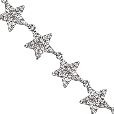 Austrian Crystal Star Necklace 20-22 Inches in Silvertone