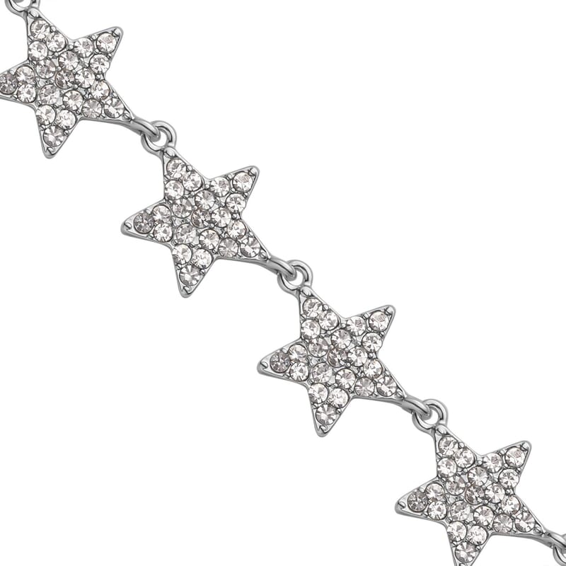 Austrian Crystal Star Necklace 20-22 Inches in Silvertone