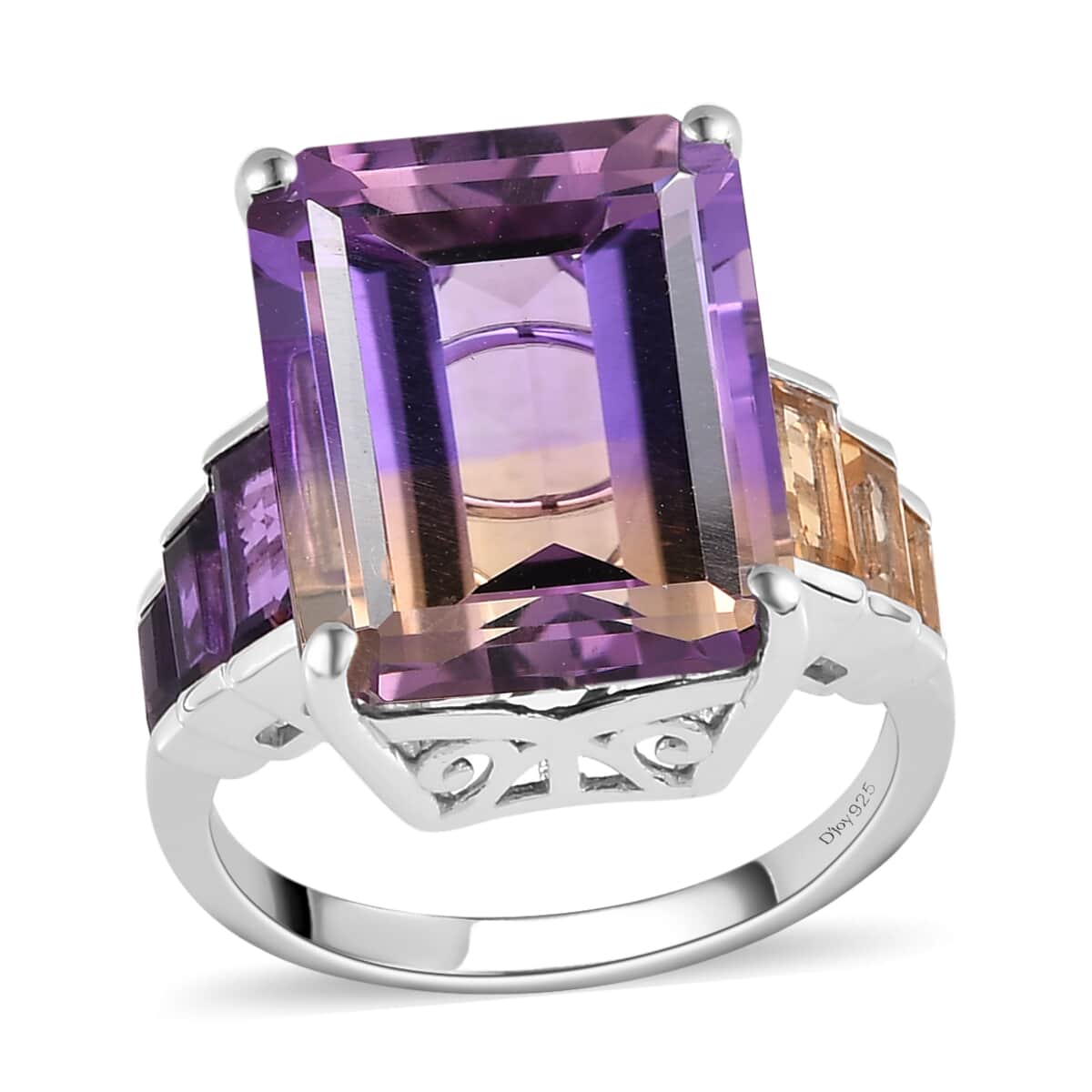 AAA Anahi Ametrine and Multi Gemstone Ring in Platinum Over Sterling Silver (Size 10.0) 13.75 ctw  image number 0