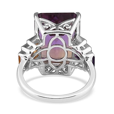 AAA Anahi Ametrine and Multi Gemstone Ring in Platinum Over Sterling Silver (Size 10.0) 13.75 ctw 