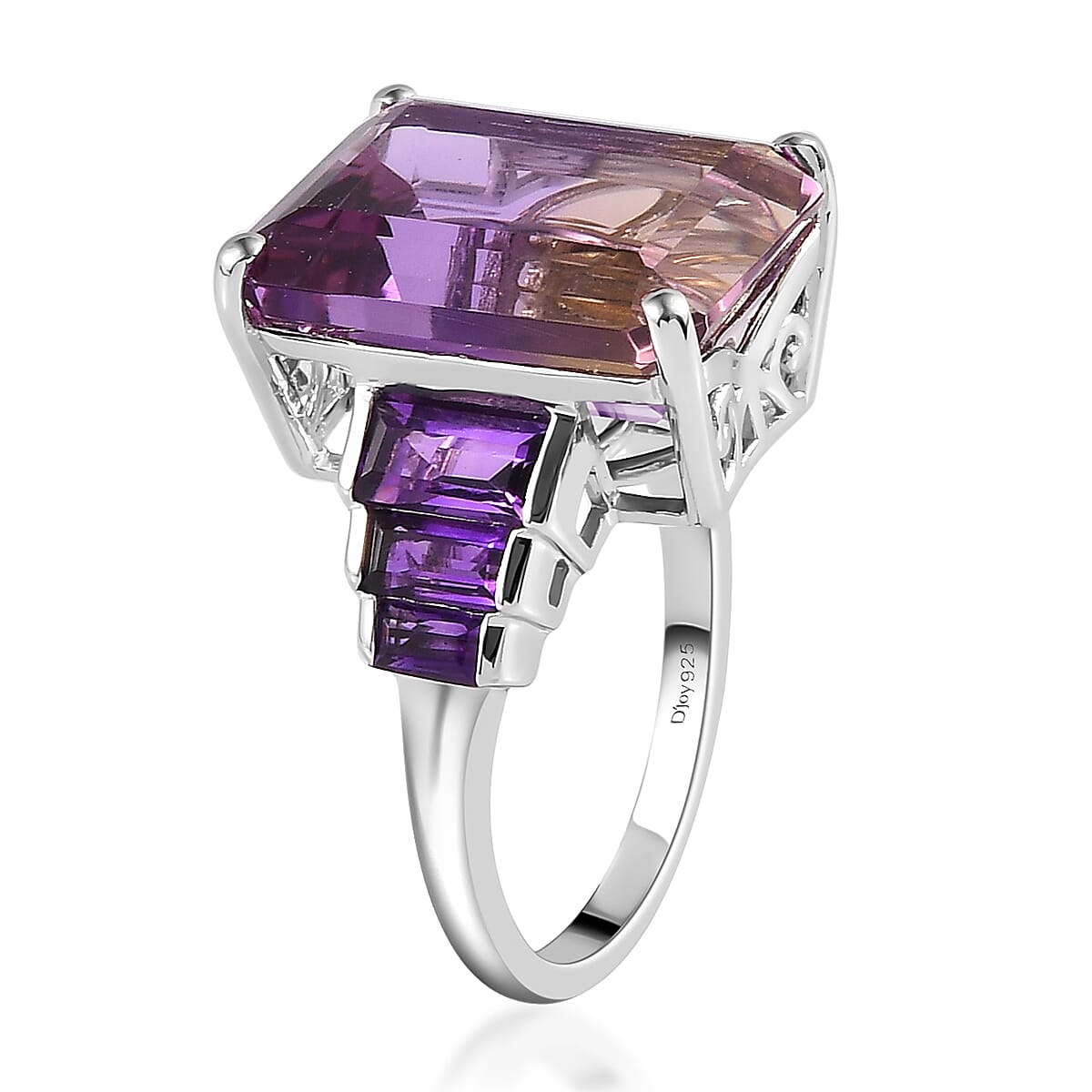 AAA Anahi Ametrine and Multi Gemstone Ring in Platinum Over Sterling Silver (Size 7.0) 13.75 ctw image number 3
