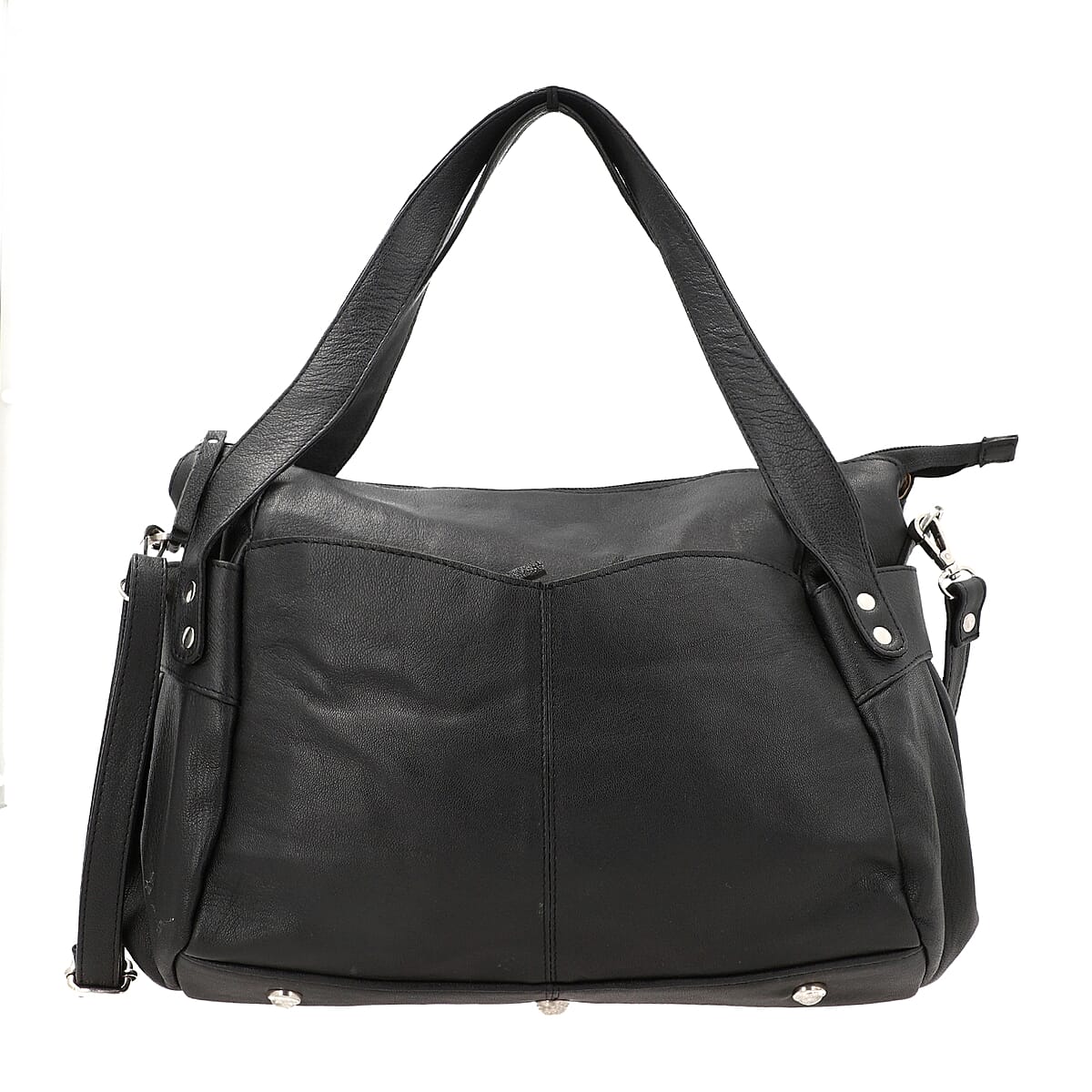 Black Genuine Leather RFID Bailey Bag image number 0