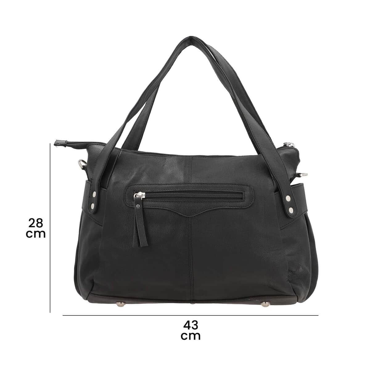 100%  Genuine Leather RFID Bailey Bag,  Color : Black,  Size : 17x11x3 in image number 7