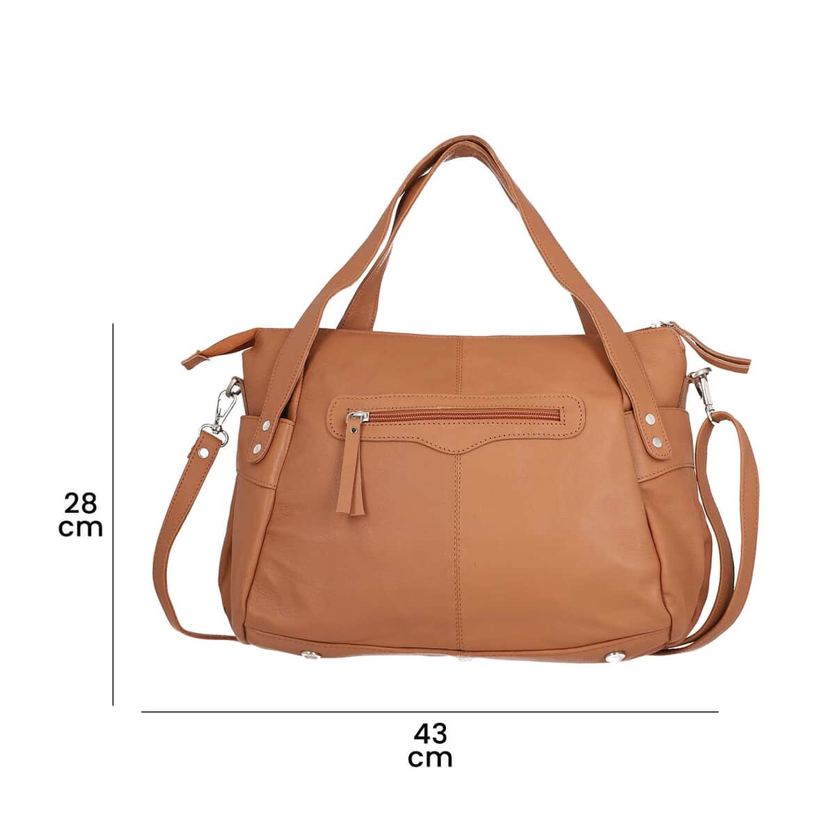 Tan Genuine Leather Bag, RFID Protected Bailey Bag, Leather Handbag For Women, RFID Blocking Bag image number 7