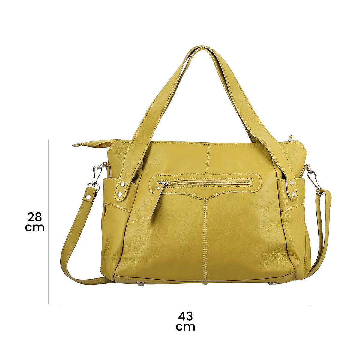 Mustard Genuine Leather Bag, RFID Protected Bailey Bag, Leather Handbag For Women, RFID Blocking Bag image number 7