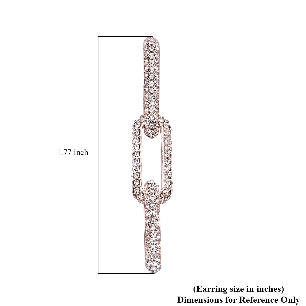 Austrian Crystal Paper Clip Link Earrings in Rosetone image number 4