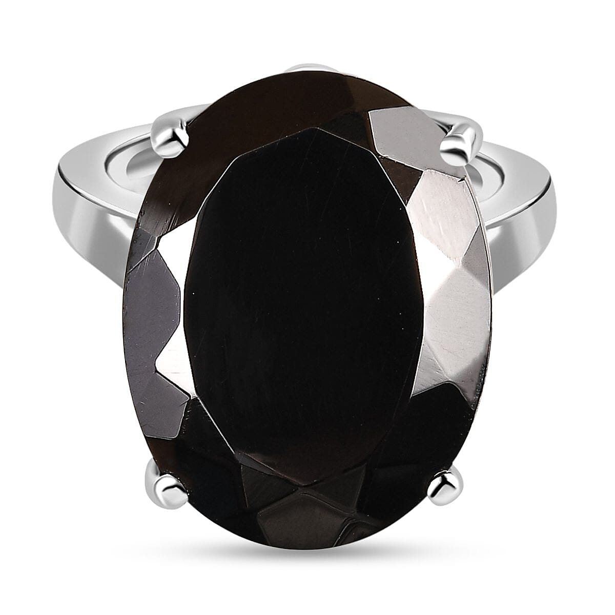 Elite Shungite 9.44 ctw Ring in Platinum Over Sterling Silver (Size 10)
