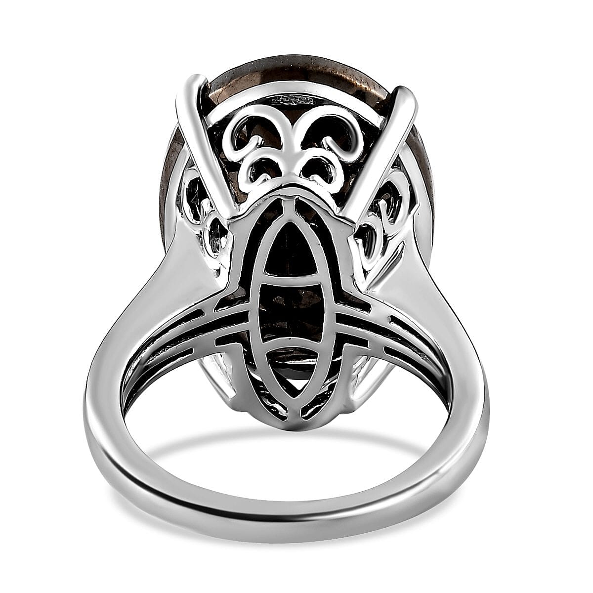 Elite Shungite 9.44 ctw Ring in Platinum Over Sterling Silver (Size 10)