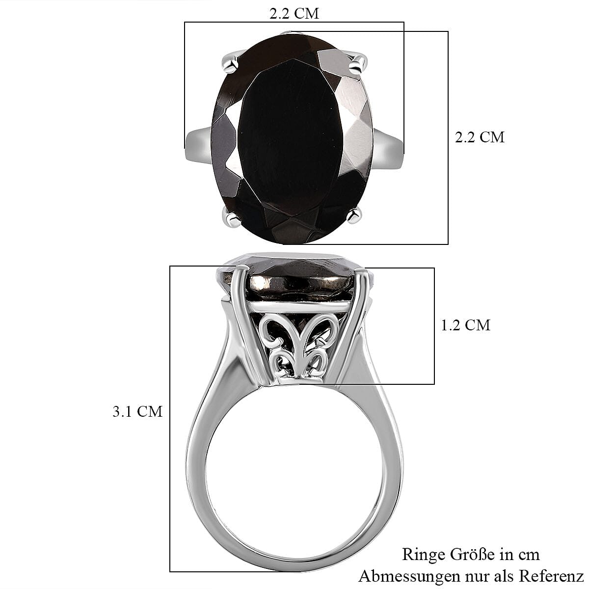 Elite Shungite 9.44 ctw Ring in Platinum Over Sterling Silver (Size 10)