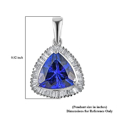 Rhapsody 950 Platinum AAAA Tanzanite and E-F VS2 Diamond Halo Pendant 3.40 ctw