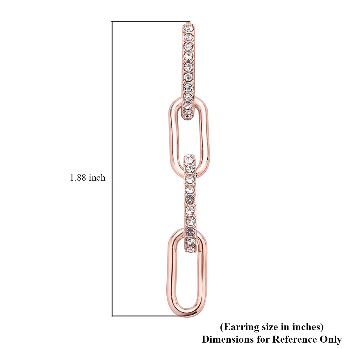 Austrian Crystal Paper Clip Dangle Earrings in Rosetone image number 4