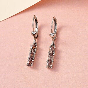 Merelani Color Change Garnet Lever Back Earrings in Platinum Over Sterling Silver 1.25 ctw