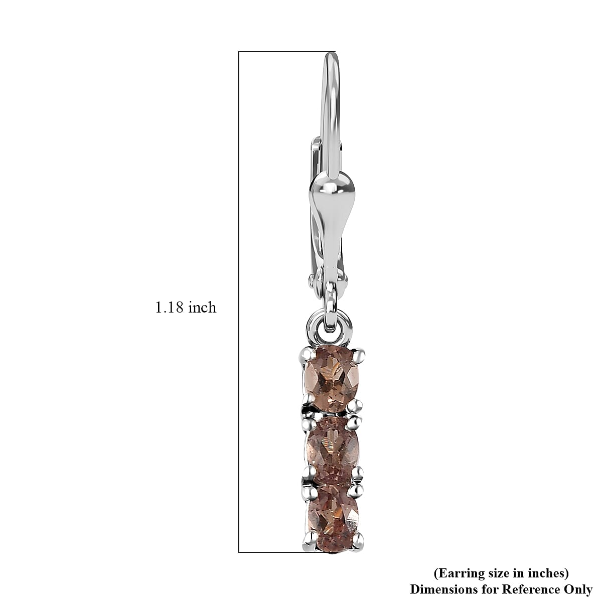 Merelani Color Change Garnet Lever Back Earrings in Platinum Over Sterling Silver 1.25 ctw image number 4
