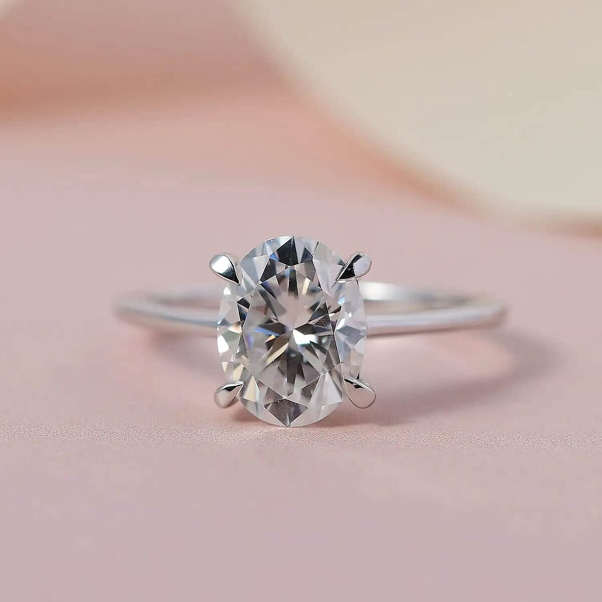 Luxoro Moissanite Solitaire Ring, Moissanite Ring, 10K White Gold Ring, Gold Rings For Her, Promise Ring, Oval Engagement Ring 2.00 ctw image number 1