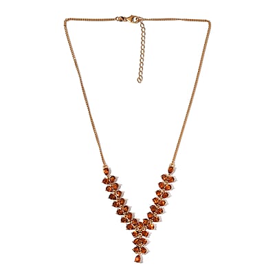 Santa Ana Madeira Citrine Cluster Necklace 18 Inches in Vermeil Yellow Gold Over Sterling Silver 13.40 ctw