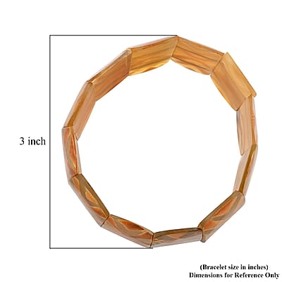 Natural and Black Color Buffalo Horn Stretch Bracelet
