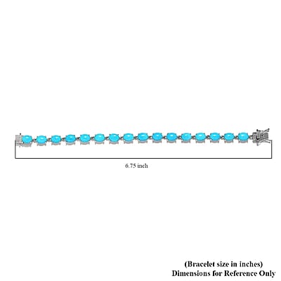 Premium Sleeping Beauty Turquoise Tennis Bracelet in Platinum Over Sterling Silver (6.50 In) 19.00 ctw