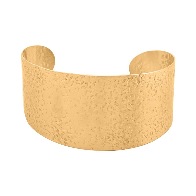 Textured Cuff Bracelet in Goldtone (7.0In)