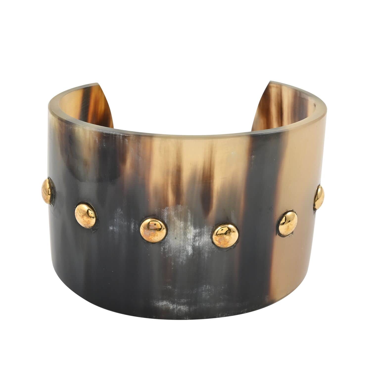 Buffalo Horn Cuff Bracelet in Goldtone (6.75 in)