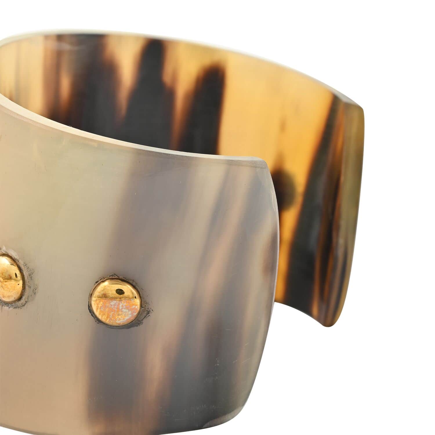 Buffalo Horn Cuff Bracelet in Goldtone (6.75 in)