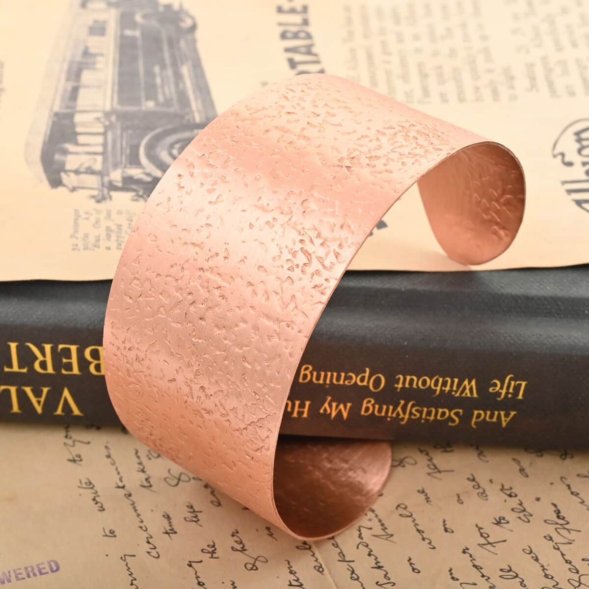 Textured Cuff Bracelet in Rosetone (7.0In) image number 1