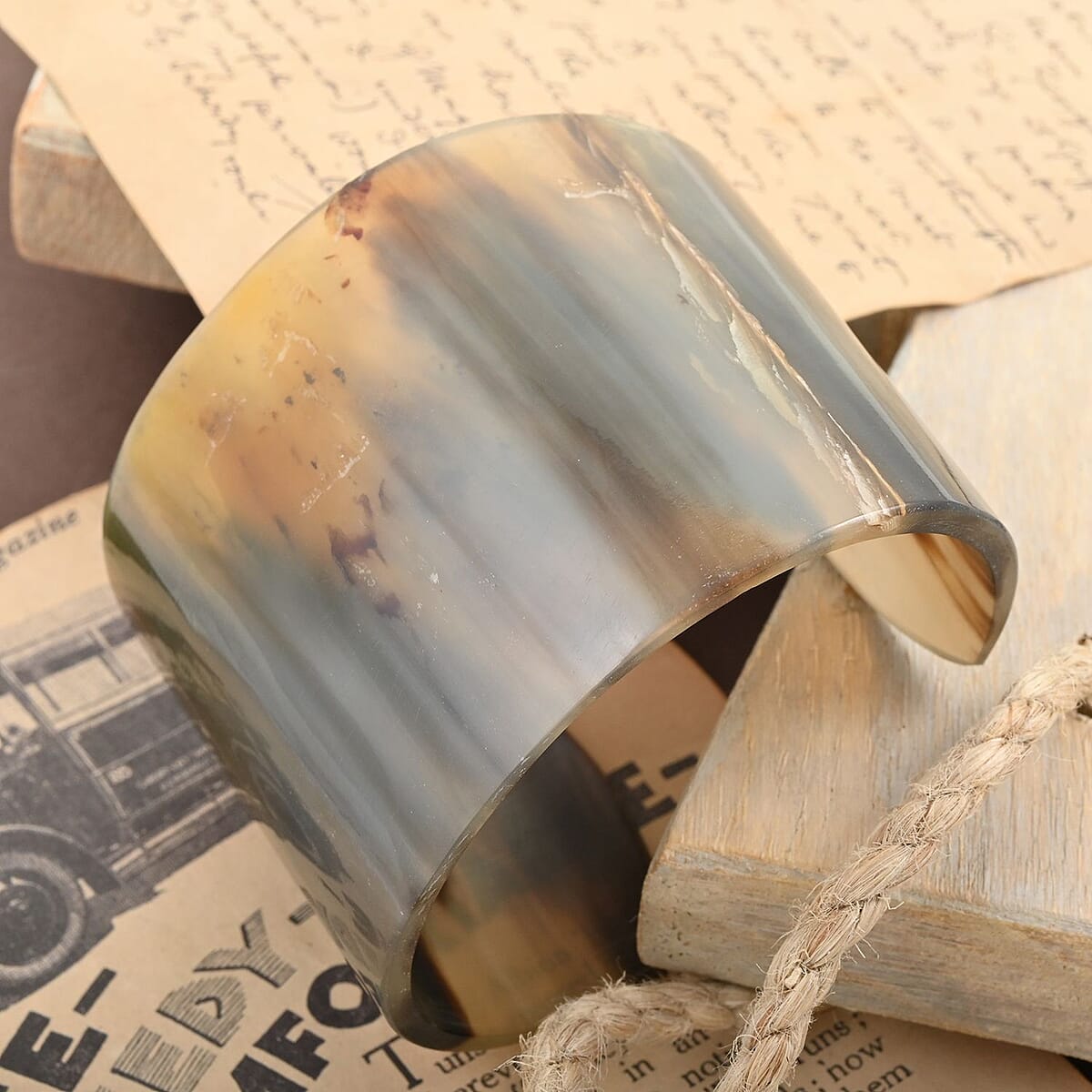 Buffalo Horn Cuff Bracelet (6.75 In) image number 1