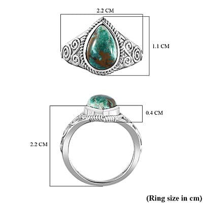 Sierra Nevada Turquoise Solitaire Ring in Platinum Over Sterling Silver (Size 5.75) 2.65 ctw