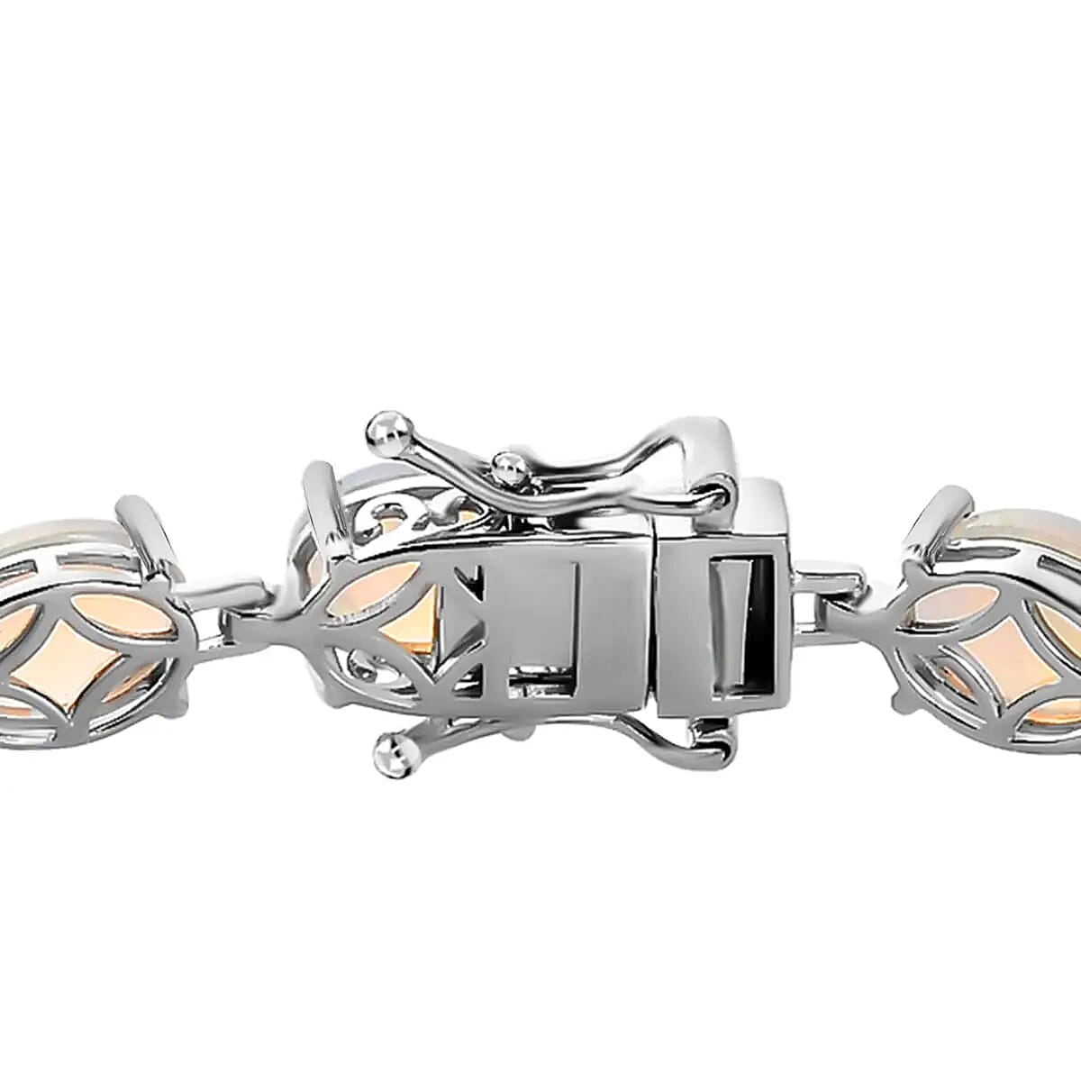 Ethiopian Opal Bracelet in Platinum-Plated Sterling Silver, Premium Opal Tennis Bracelet (7.25 In) 21.75 ctw image number 4