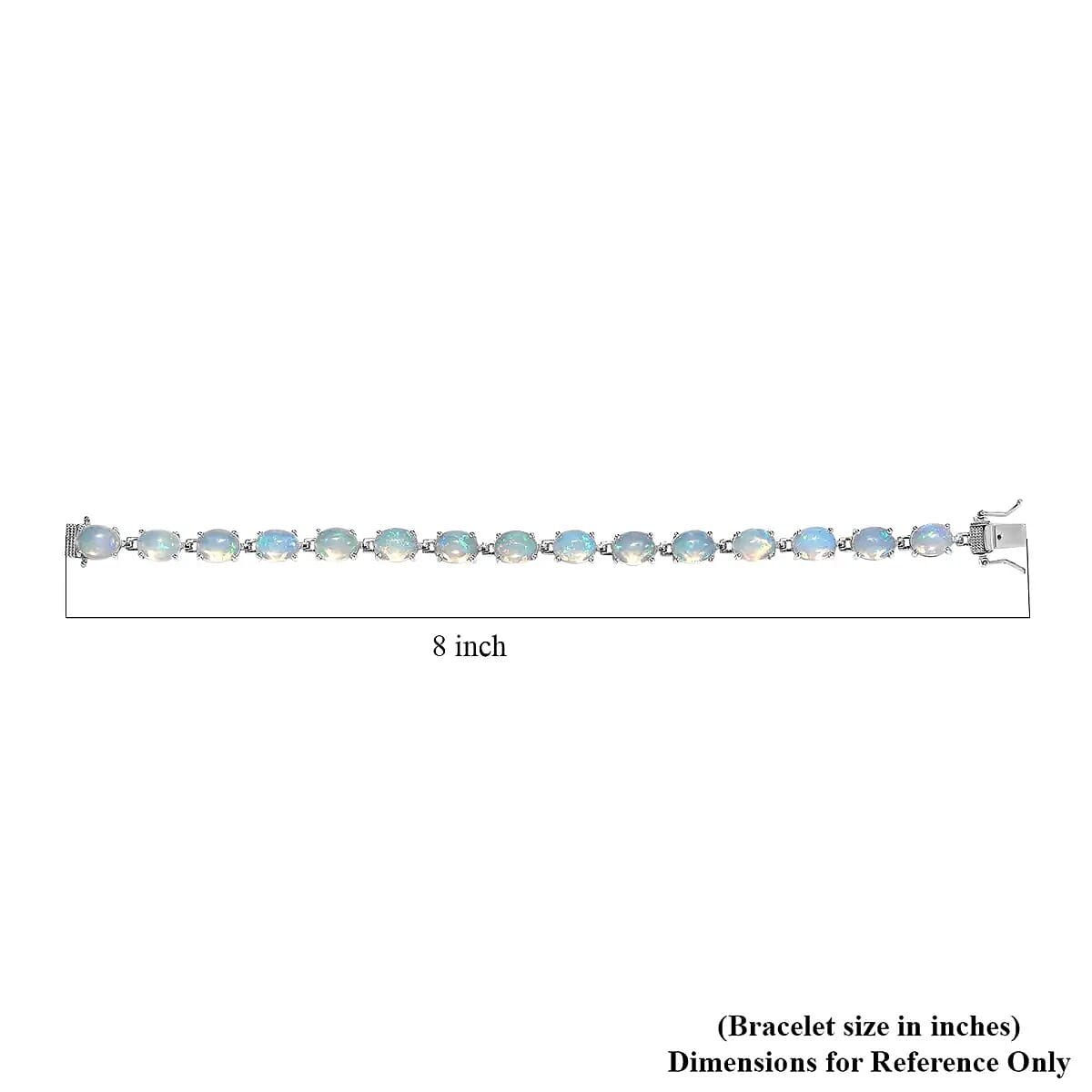 Ethiopian Opal Bracelet in Platinum-Plated Sterling Silver, Premium Opal Tennis Bracelet (7.25 In) 21.75 ctw image number 6