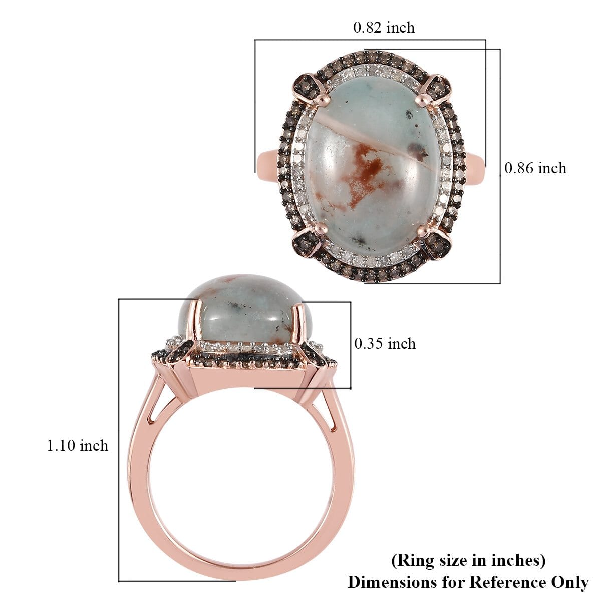 Premium Natural Zimbaprase, Natural Champagne and White Diamond Double Halo Ring in Vermeil Rose Gold Over Sterling Silver 9.65 ctw image number 5