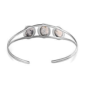 White Buffalo Cuff 17.70 ctw Bracelet in Platinum Over Sterling Silver (7.50 In)