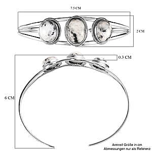 White Buffalo Cuff 17.70 ctw Bracelet in Platinum Over Sterling Silver (7.50 In)