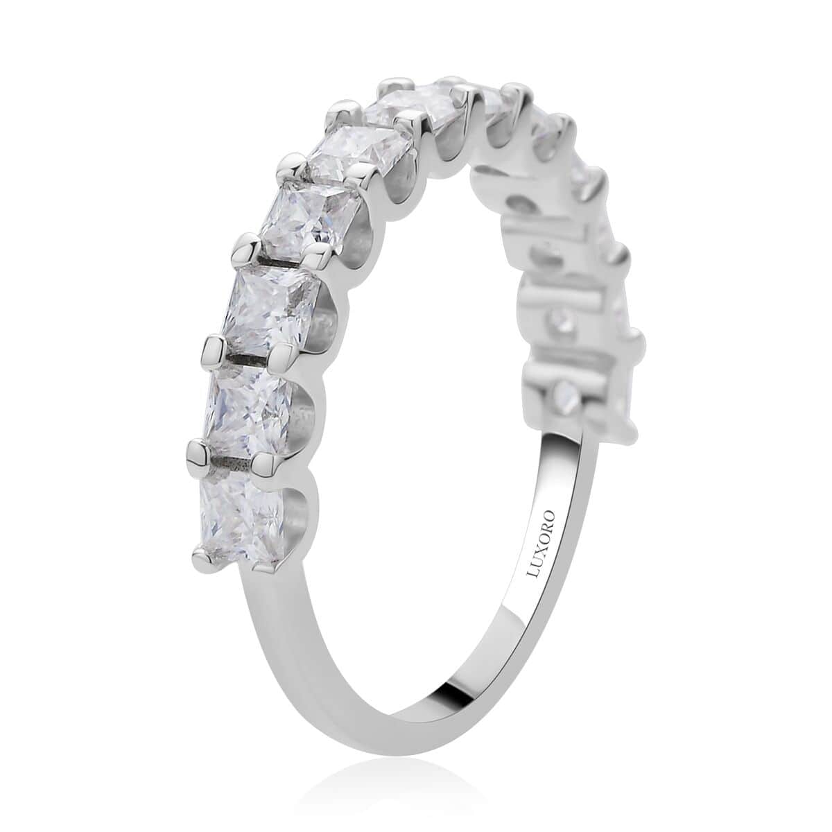LUXORO 10K Yellow Gold Moissanite Half Eternity Band Ring (Size 5.0) (2.25 g) 1.90 ctw image number 3