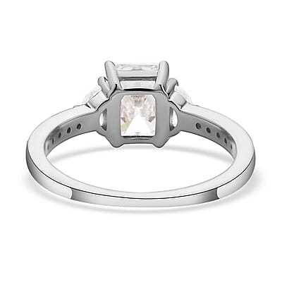 Luxoro 10K White Gold Radiant Cut Moissanite Ring (Size 6.0) 2.10 ctw